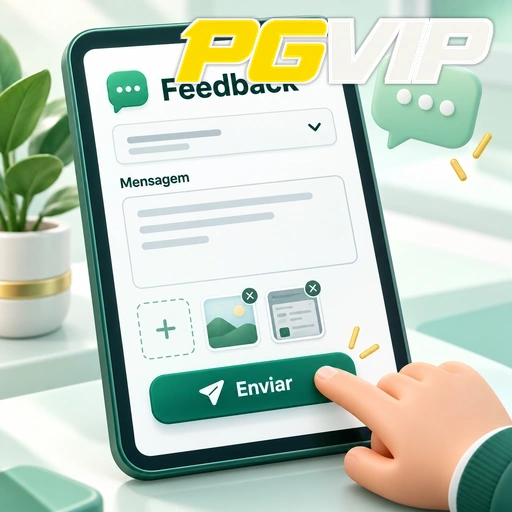 PGVIP — ilustração de formulário de feedback com campo de mensagem e botão de envio